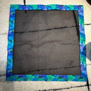 Mah Jong Table Mat appx. 32"x32" Blue/Green